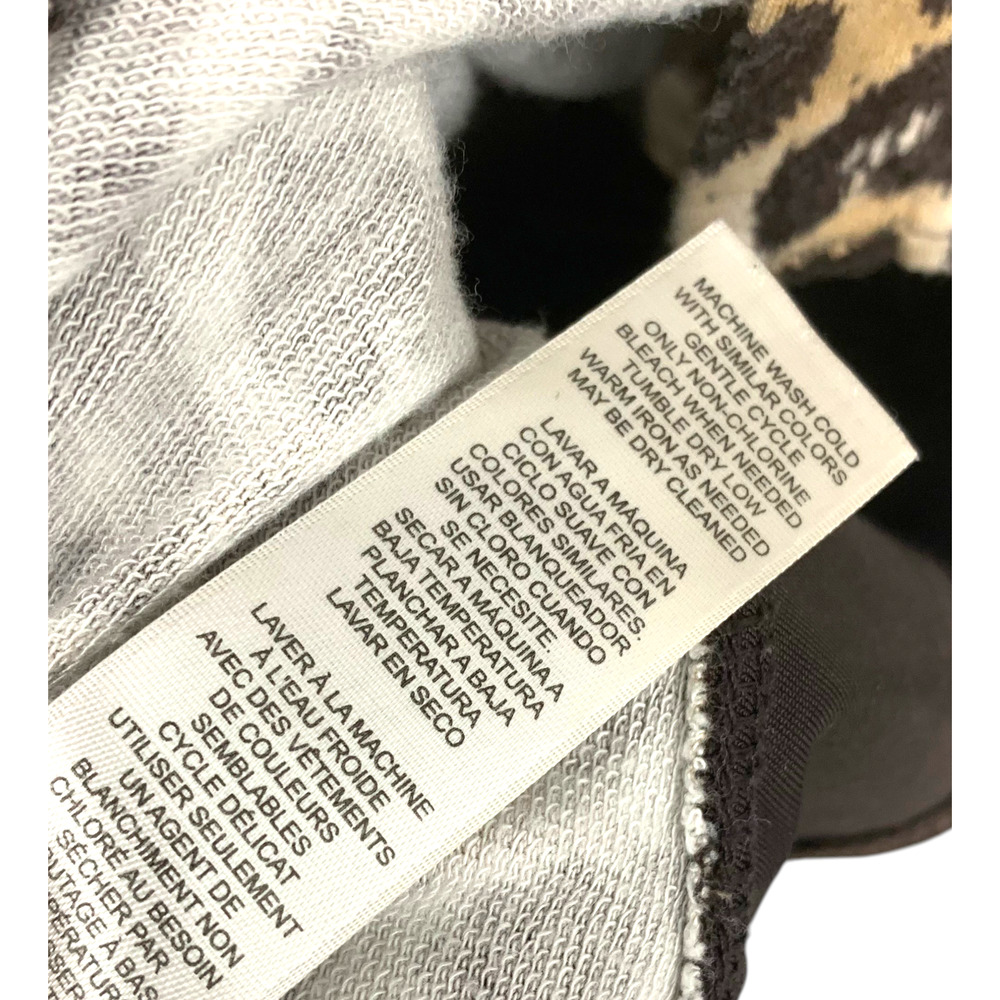 Chico's Zenergy Sz 2 Large Leopard Print Open Front Duster Cardigan Velour Trim - Picture 5 of 8